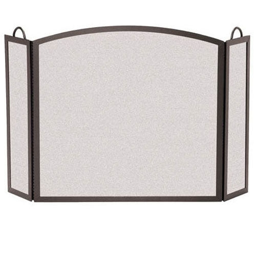 Wrought Iron 3 Panel Center Arch Fireplace Screen - 8 Side Width by Pilgrim