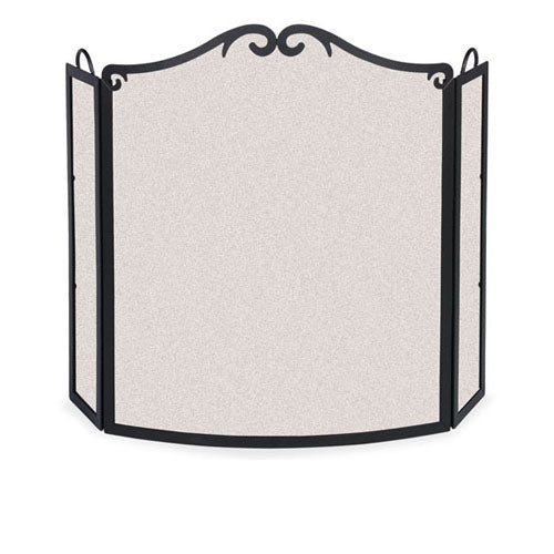 Wrought Iron 3 Panel Arch Bow Fireplace Screen by Pilgrim