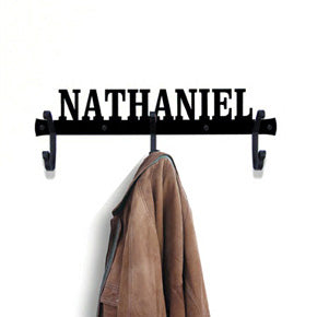 Wrought Iron 3 Hook CUSTOMIZED Coat Bar