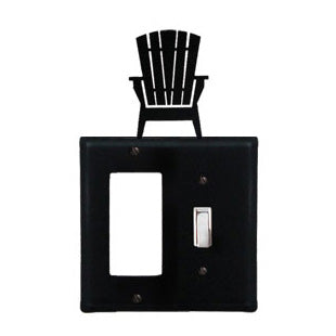 Wrought Iron Adirondack Combination Cover - Single GFI with Single Switch