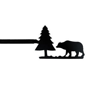 Wrought Iron Bear & Pine Curtain Rod