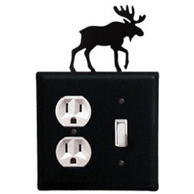 Wrought Iron Moose Outlet & Switch Combination Cover