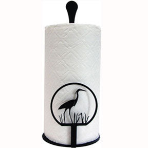 Wrought Iron Heron Paper Towel Stand